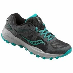 Best Sale 🎉 Saucony Grid Raptor TR 2 👩 Women's Running 👟 Shoes Charcoal/Green 🛒