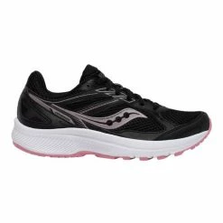 Outlet 👏 Saucony Grid Cohesion 14 👩 Women's Running 👟 Shoes Black/Pink ⌛