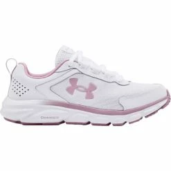 Discount 🧨 Under Armour Charged Assert 9 👩 Women's Wide Running 👟 Shoes White/Pink ✔️