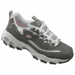Best Sale ⭐ Skechers D'Lites Biggest Fan 👩 Women's Lifestyle 👟 Shoes Gray/White 🎉