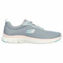 Coupon 🎁 Skechers Flex Appeal 4.0-Brilliant View 👩 Women's Running 👟 Shoes Gray/Pink 🧨