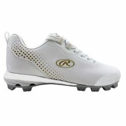 Deals 🧨 Rawlings Division Low 👩 Women's 🥎 Softball Cleats White Gold 🔔
