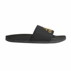 Promo 🌟 Adidas Adilette Cloudfoam 👩 Women's Slide 🩴 Sandals Black/Gold ⭐