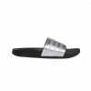 New 🌟 Adidas Adilette Cloudfoam 👩 Women's Slide 🩴 Sandals Silver/Black 🎁