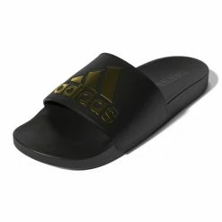 Brand new 🛒 Adidas Adilette Comfort Unisex Slides Black/Gold 🌟