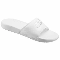 Wholesale 🥰 Nike Benassi Just Do It 👩 Women's Slide 🩴 Sandals White/Silver 🎉