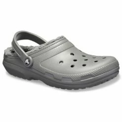 Cheapest 🎁 Crocs Classic Fuzz-Lined Clogs Slate 🧨