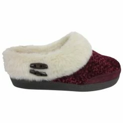 Hot Sale 👏 Clarks Chenille 👩 Women's Slippers Burgundy 🔔