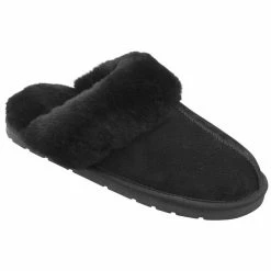 Promo 😉 LAMO Devon Scuff 👩 Women's Slippers Black ⭐